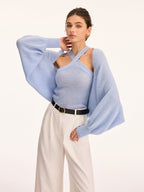 Halter Knit Top & Bolero Shrug Two-Piece Set