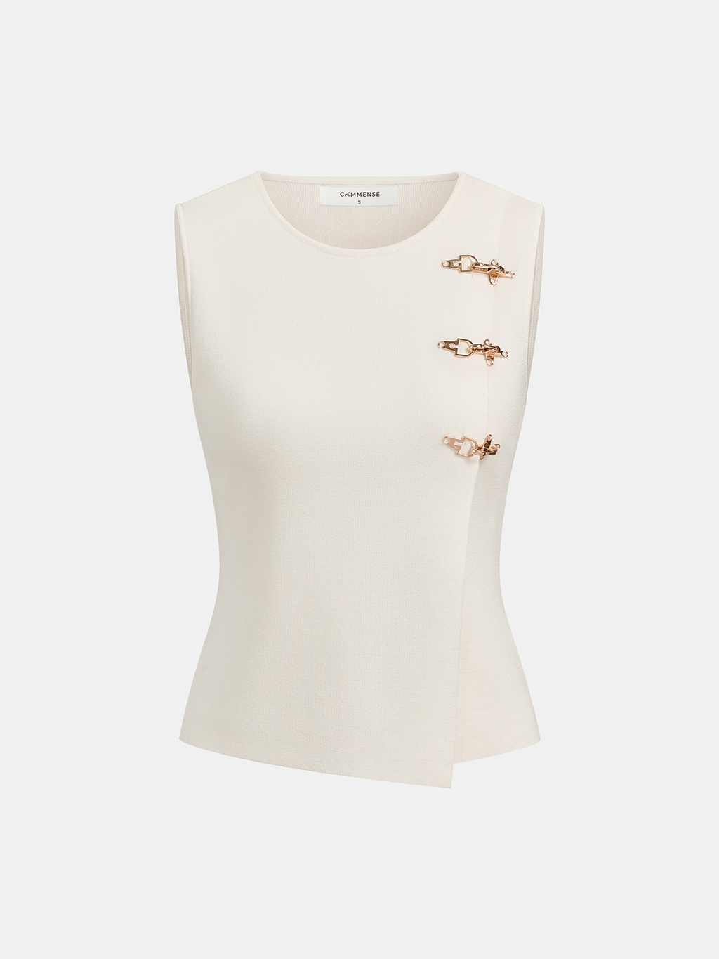 Metal Buckle Sleeveless Knit Top