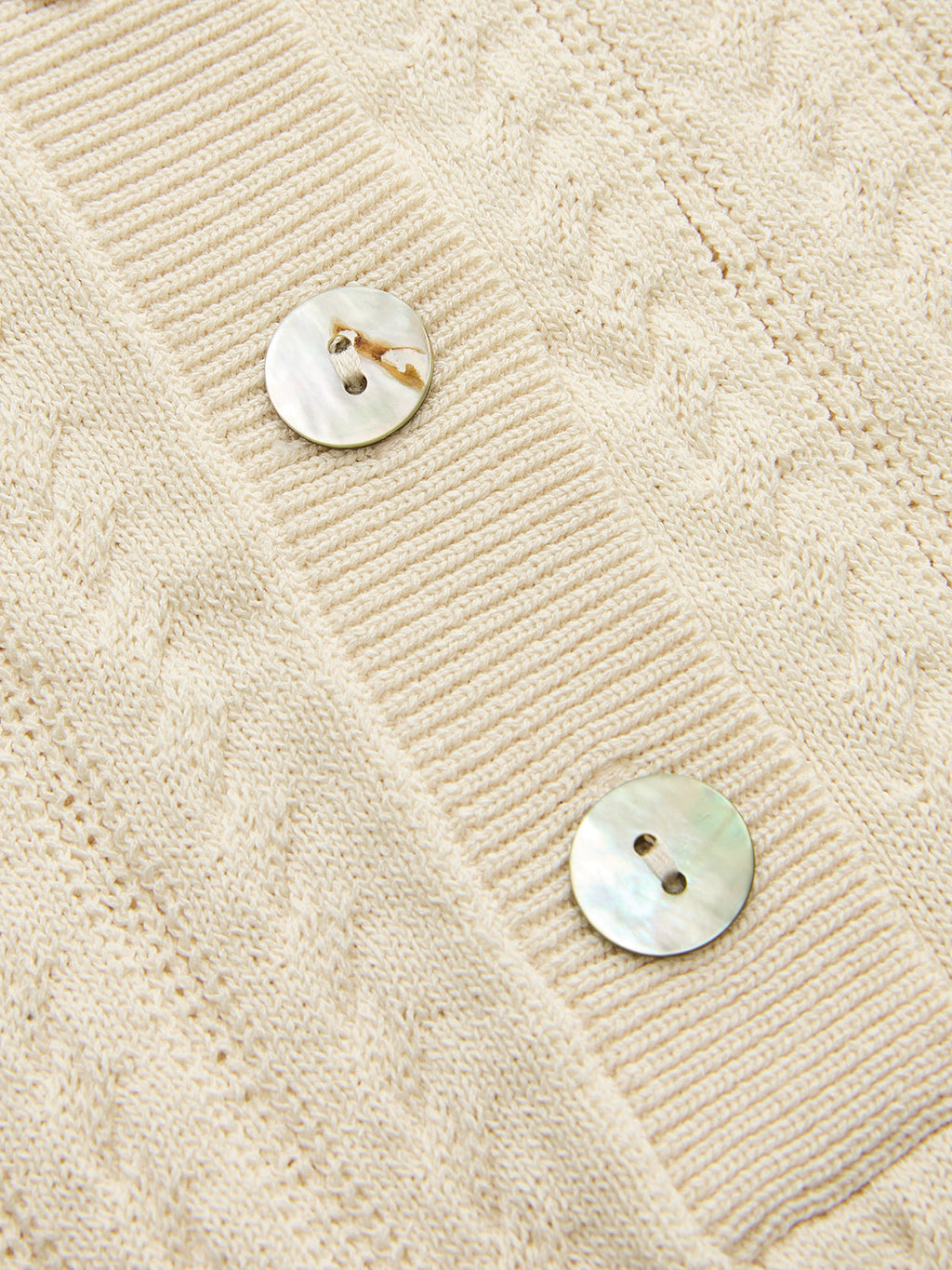 Cable Knit Sleeveless Henley Sweater Vest