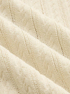 Cable Knit Sleeveless Henley Sweater Vest
