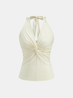 Twist-Front Halter Neck Top