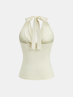 Twist-Front Halter Neck Top