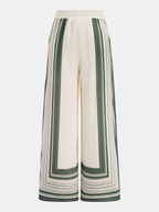 Geometric Print Shirt & Wide Leg Pants Set