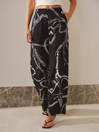Rope Print Wide-leg Pants
