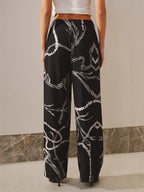 Rope Print Wide-leg Pants