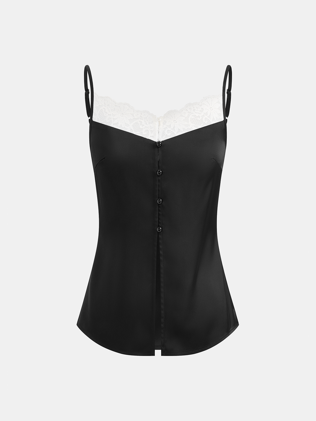 Lace Trim Satin Cami Top