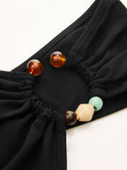 One Shoulder Beaded Fitted Tank Top