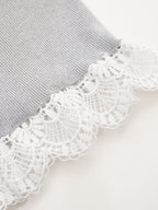2 in 1 Collared Lace Hem Knit Vest