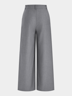 Wrap Front Mid-Waist Wide Leg Pants