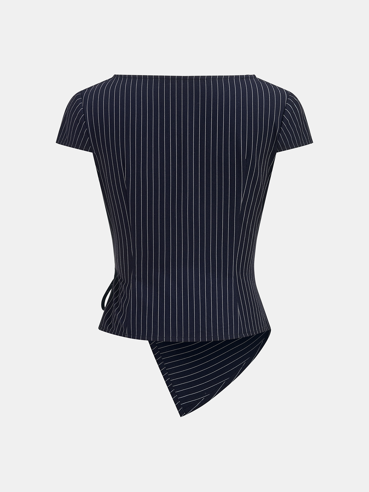 Pinstripe Wrap Tie Top & Pants Set