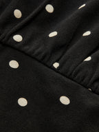 Polka Dot Batwing Cinched Waist Top
