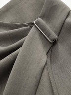 Mid-Waist Wrap-Front Wide-Leg Pants