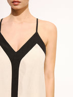 Cotton Linen Contrast Trim Cami Top & Pants Set