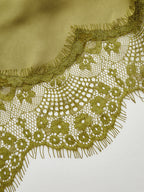 Lace Trim Asymmetrical Hem Satin Cami Top