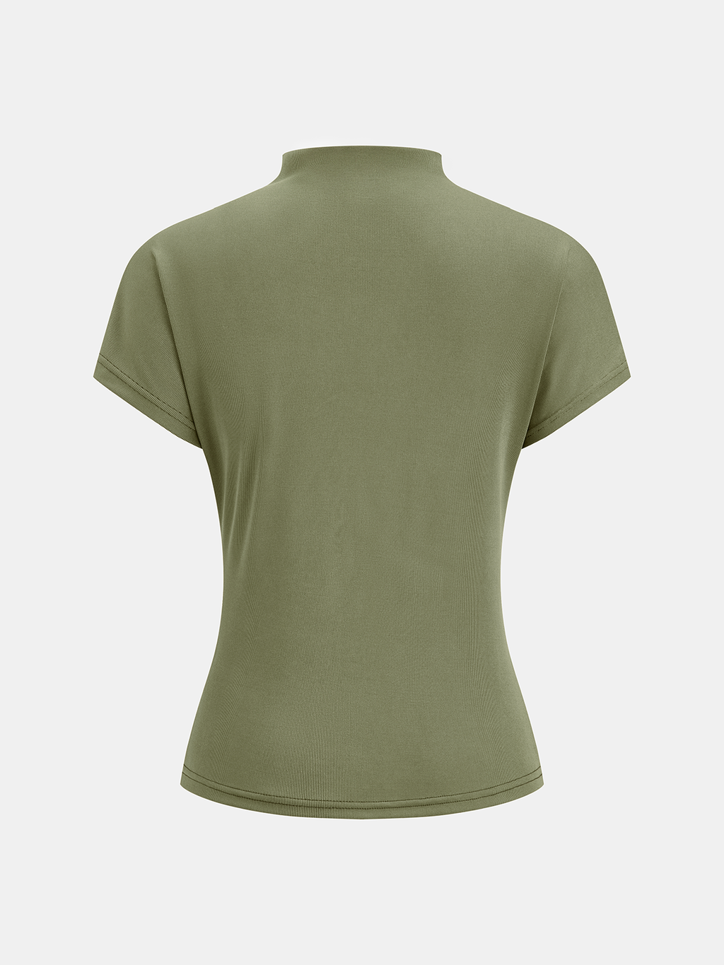 Ruched Mock Neck Short Sleeve Top