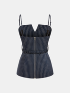 Pinstripe Cami Top & Wide Leg Pants Set