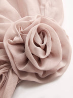 One Shoulder 3D Flower Sheer Blouse