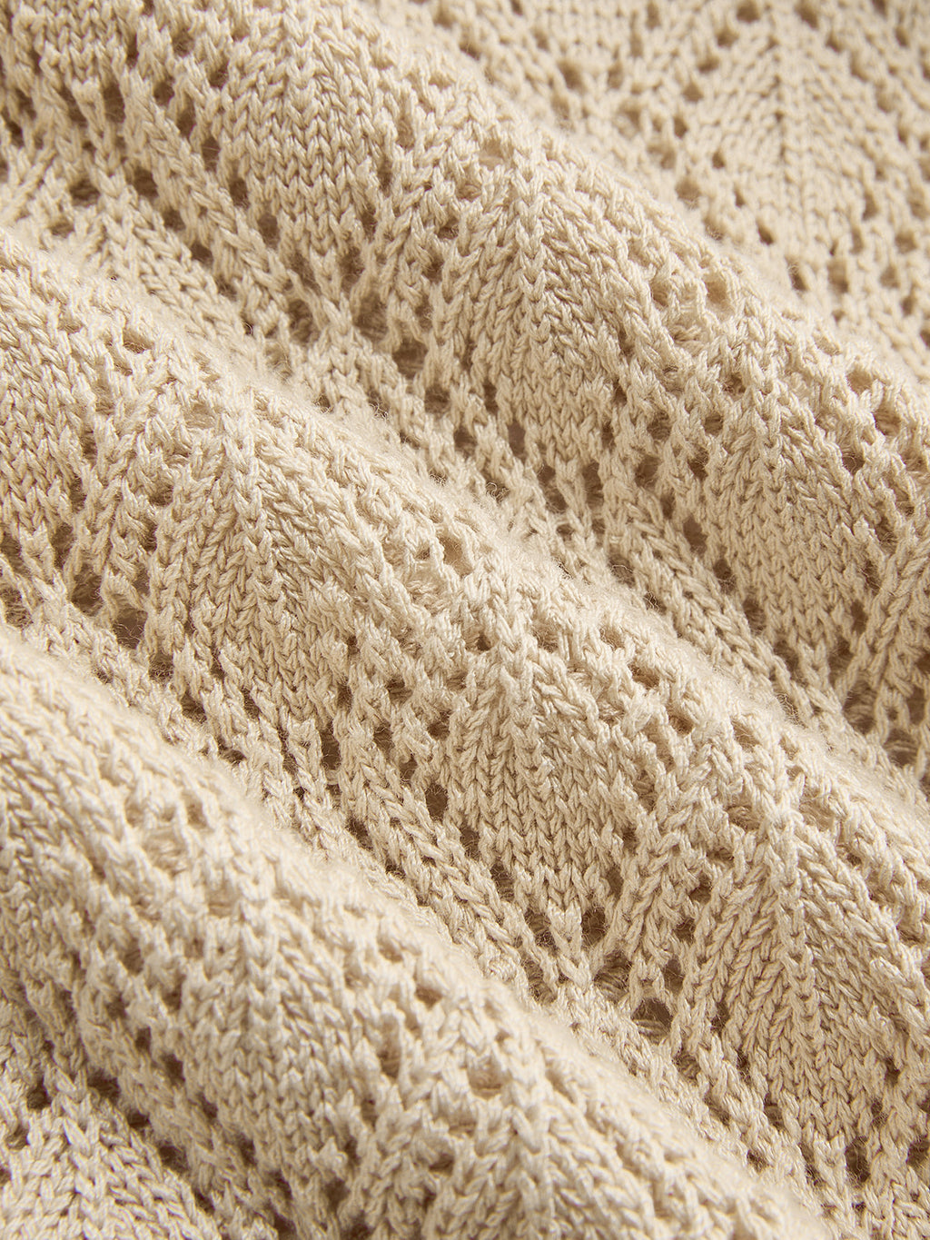 Openwork Knitted Crew Neck Vest