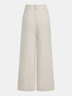 Cotton Linen One Shoulder Belted Top & Pants Set