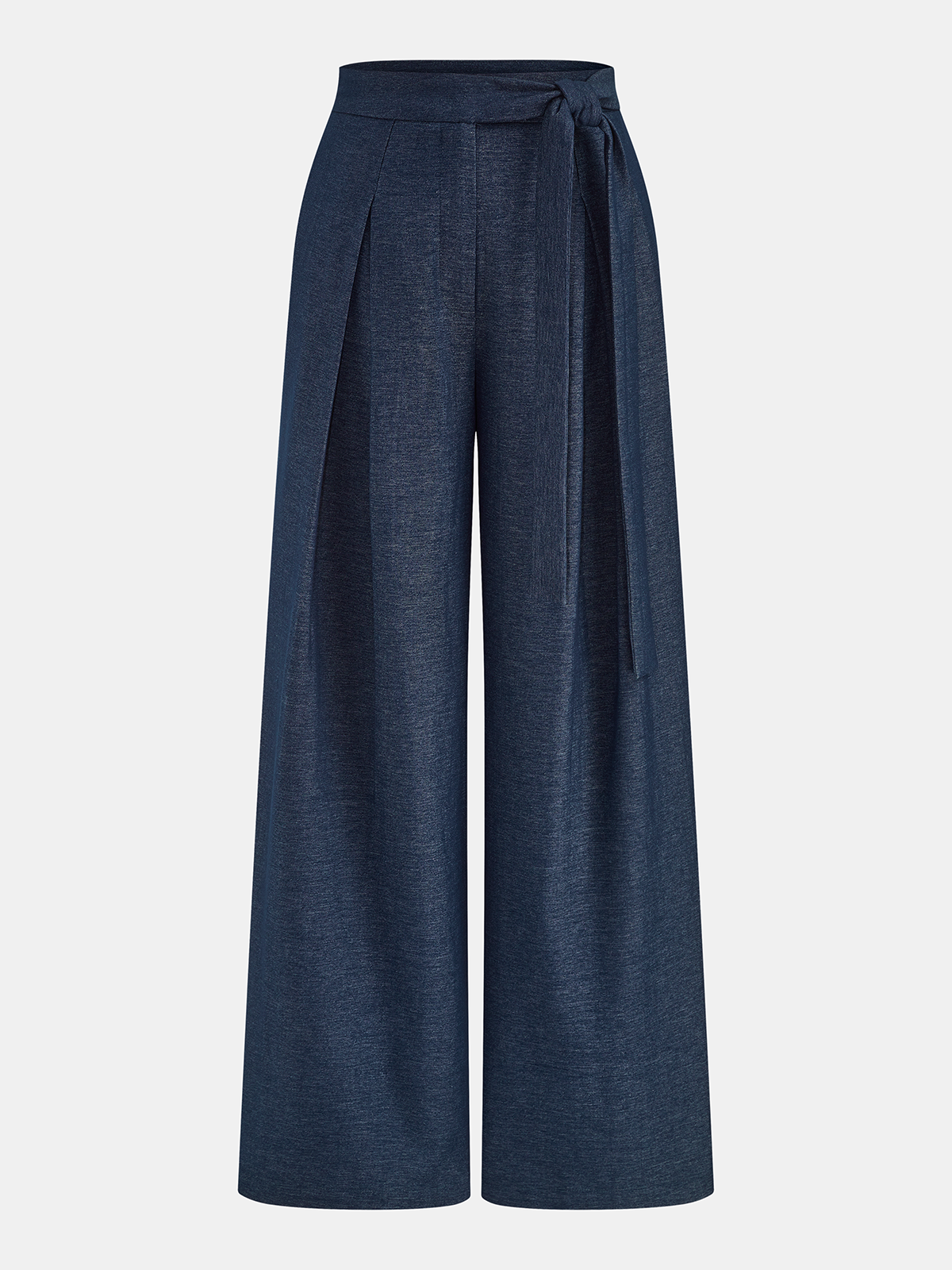 Mid-Waist Tie-Waist Wide Leg Pants