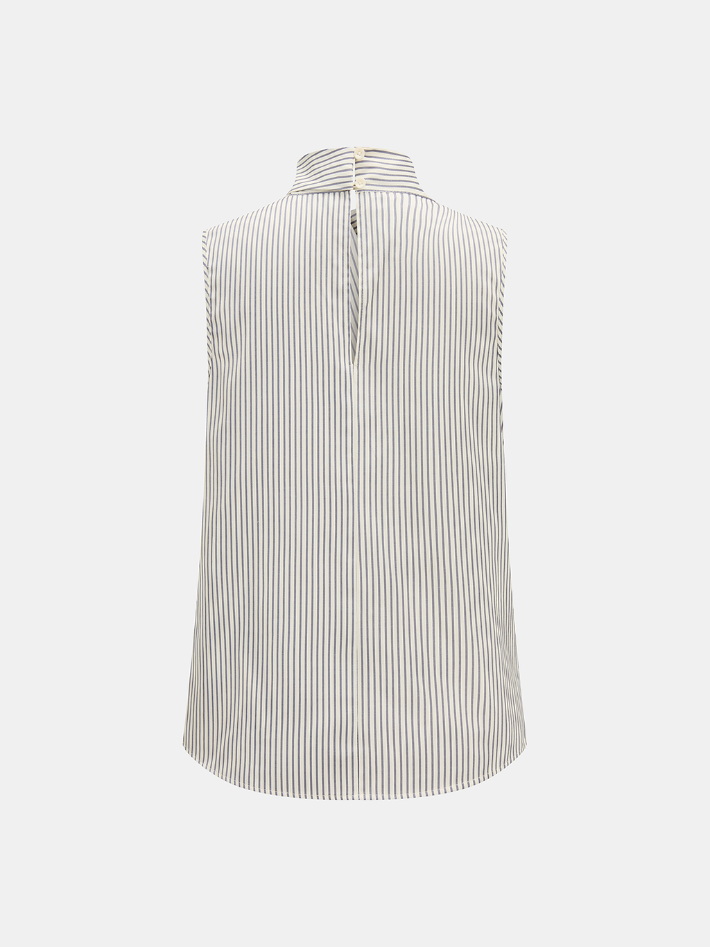 Sleeveless Striped High Neck Blouse