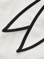 Contrast Trim Cotton Linen Tie-Waist Shorts