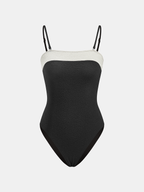 Color Block Textured Cami One Piece Swimsuit