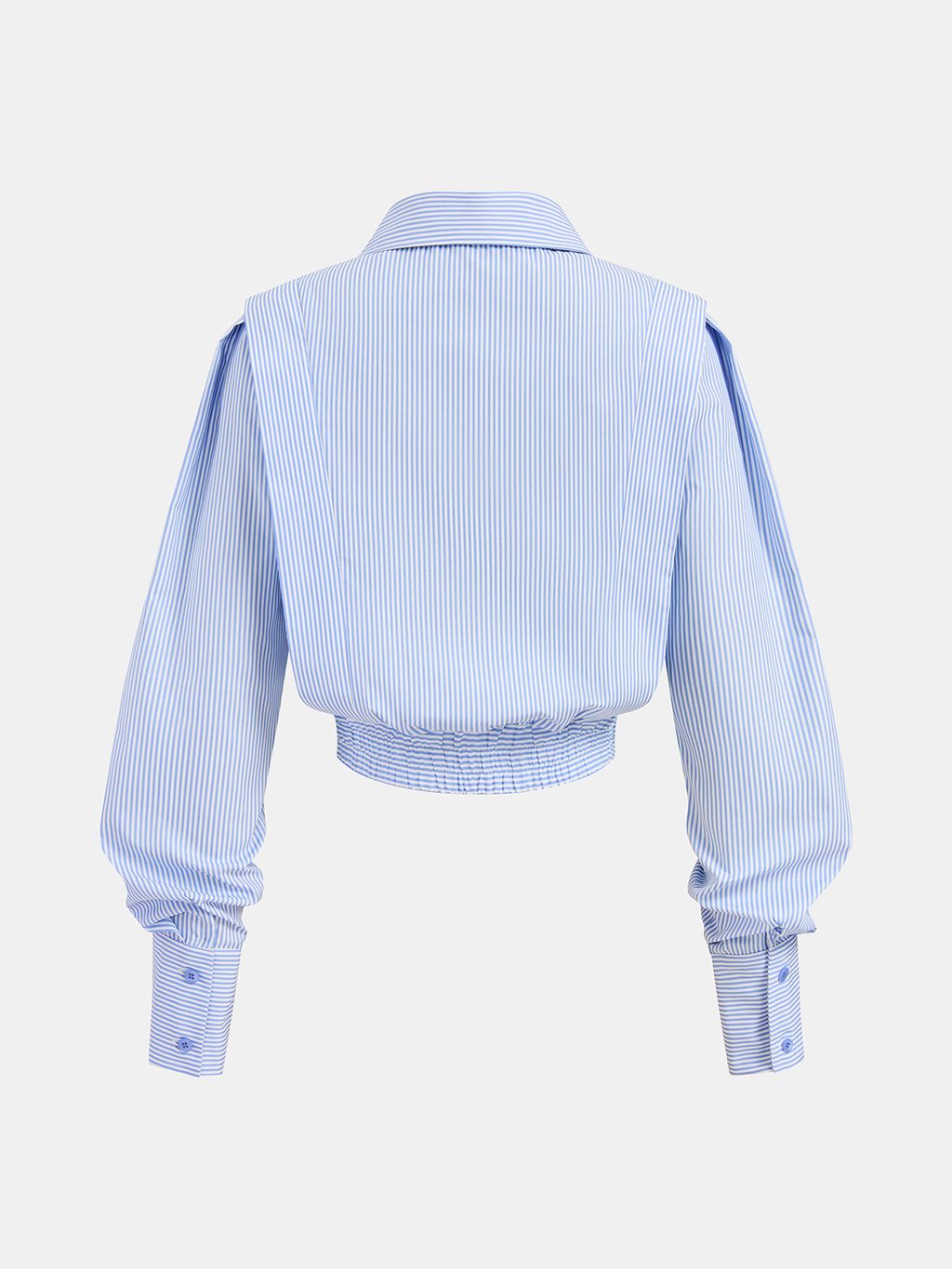 Striped Cinched Waist Cropped Shirt