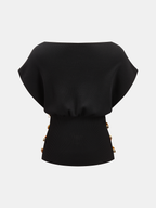 Amber Detail Cinched Waist Knit Top