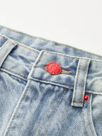 Side Stripe Curved Leg Denim Jeans