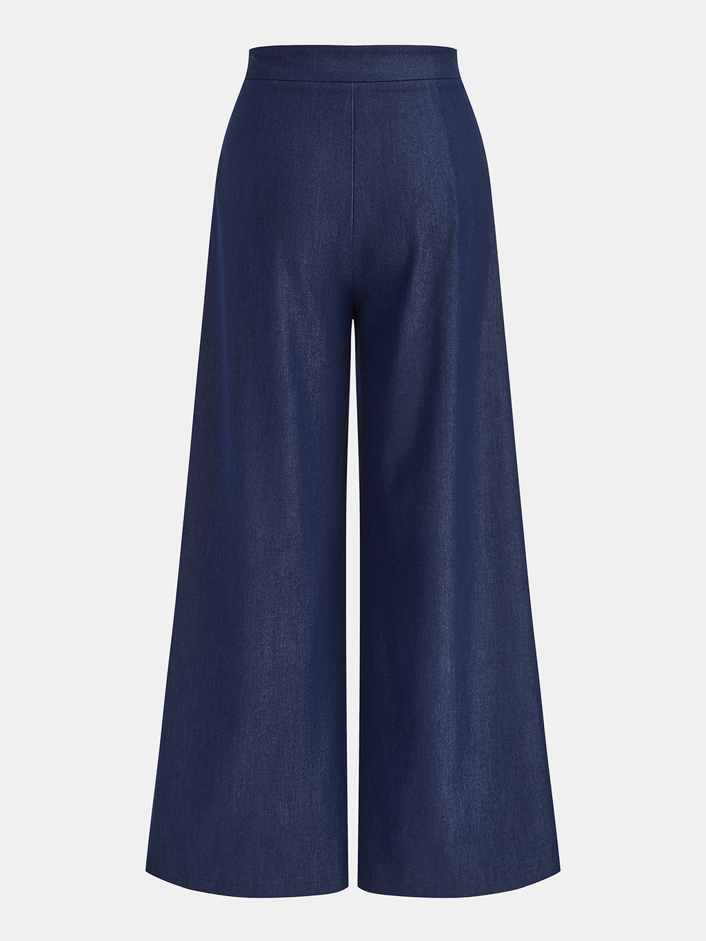 Buckle-Waist Overlap Wide Leg Pants