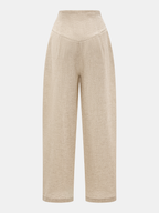 Linen Blend Halter Crop Top & Pants Set