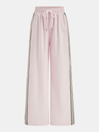 Cotton Linen Striped Split Drawstring Pants