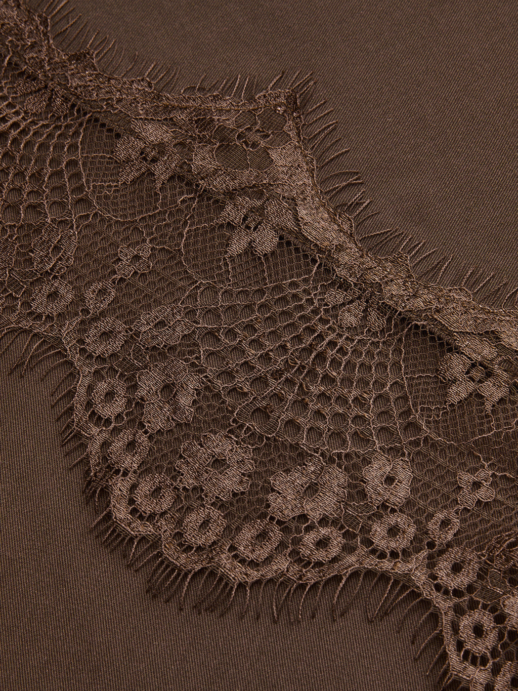 Draped Lace Trim Wide Leg Pants