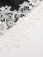 V-Neck Sleeveless Lace Trim Blouse