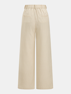 Linen-Blend Striped Crop Top & Pants Set