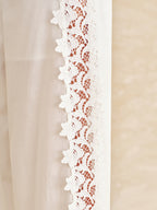 Cotton Linen Halter Top & Lace Trim Pants Set