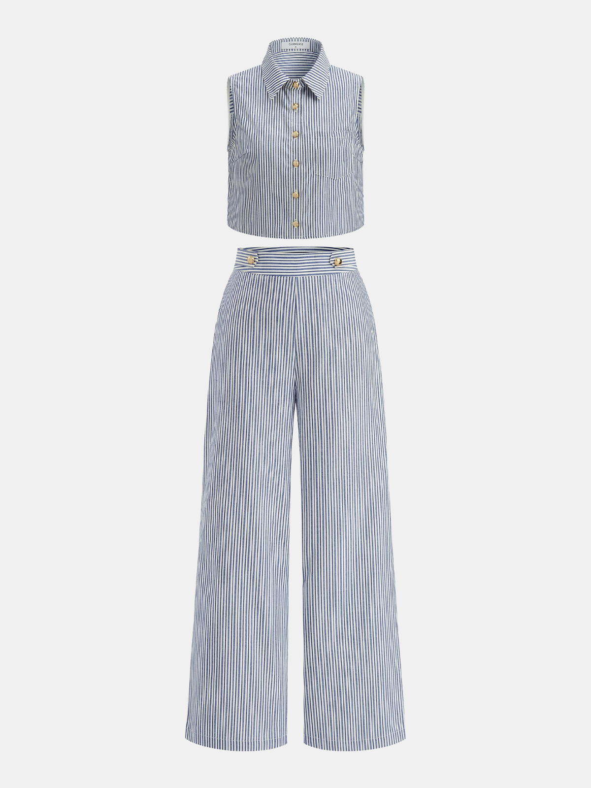 Striped Sleeveless Top & Pants Set