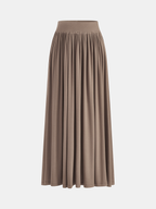 Wrap Cinched Top & Pleated Maxi Skirt Set