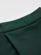 Mid Waist Belted Pleated Wide Leg Pants