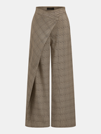 Plaid Wrap Wide Leg Pants