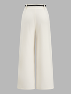 Mid Waist Belted Pleated Wide Leg Pants