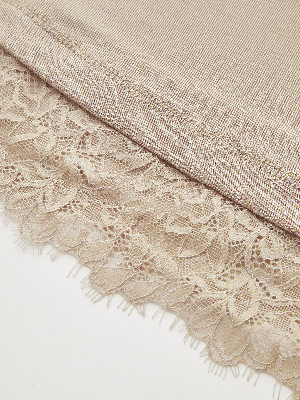 High Neck Sleeveless Ruched Lace Trim Blouse