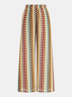 Multicolor One-Shoulder Knit Top & Pants Set