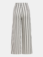 Cotton Linen Striped Wide Leg Pants
