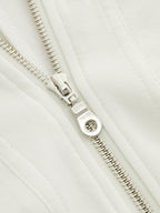 Epaulet Detail Half-Zip Short Sleeve Sweatshirt