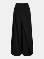 Asymmetric Overlay Wide Leg Pants