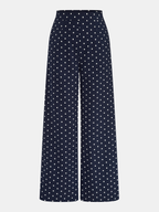 Linen Blend Polka Dot Peplum Top & Pants Set