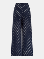 Linen Blend Polka Dot Peplum Top & Pants Set
