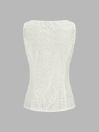 Eyelet Embroidered Tank Top & Shorts Set